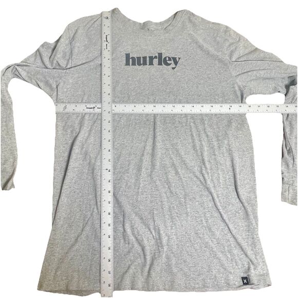 Hurley Men’s Long Sleeve Logo T-Shirt Gray Size Large Crewneck Surf Skate - Picture 6 of 8